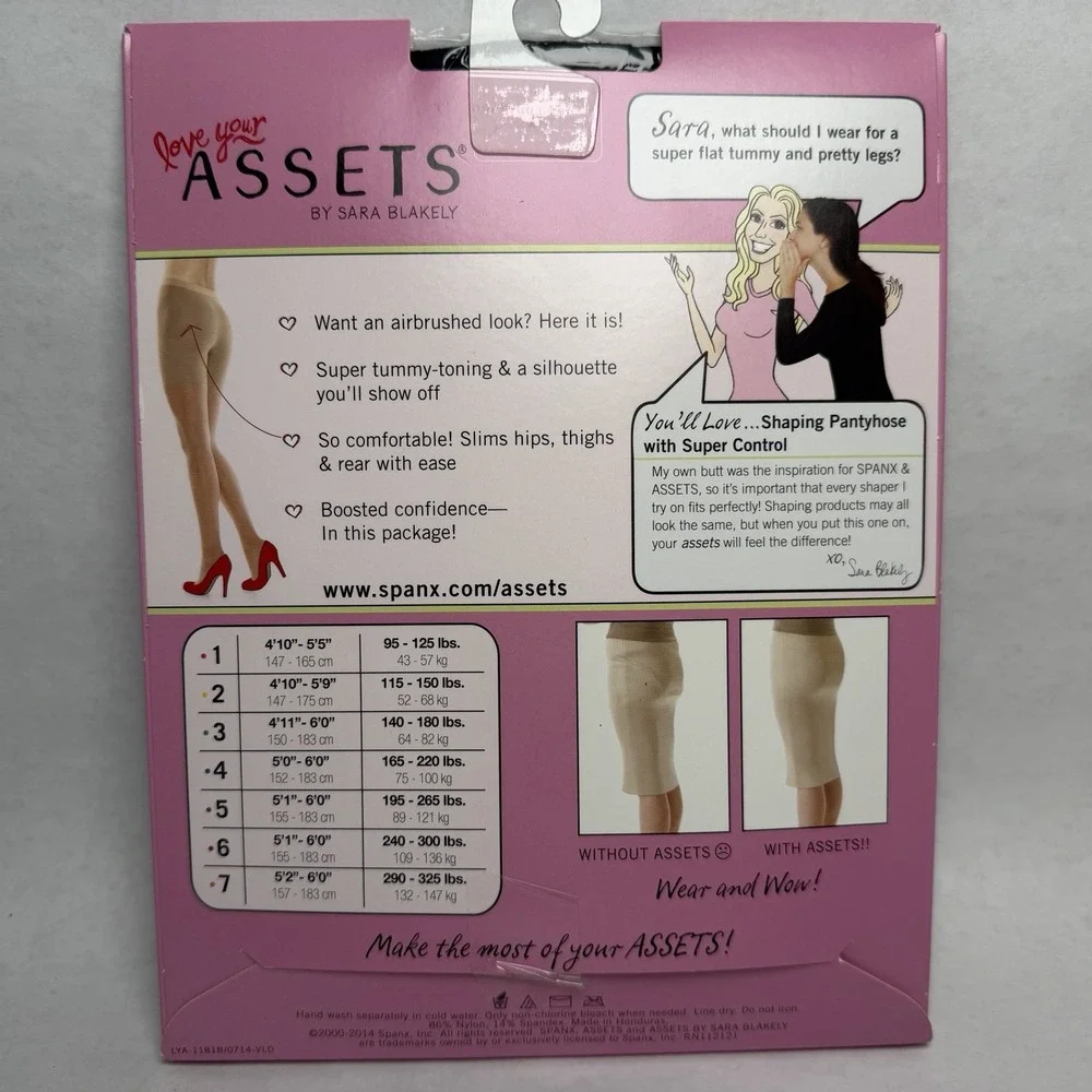 ASSETS by Spanx Shaping Sheers Full Length Pantyhose‎ Black Womens Size 3 NEW